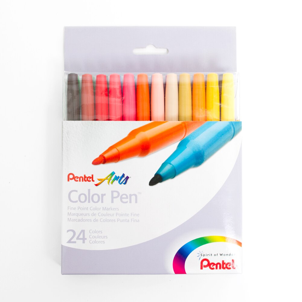 Pentel, Color Pen, Fine Point, Marker, 24 Set